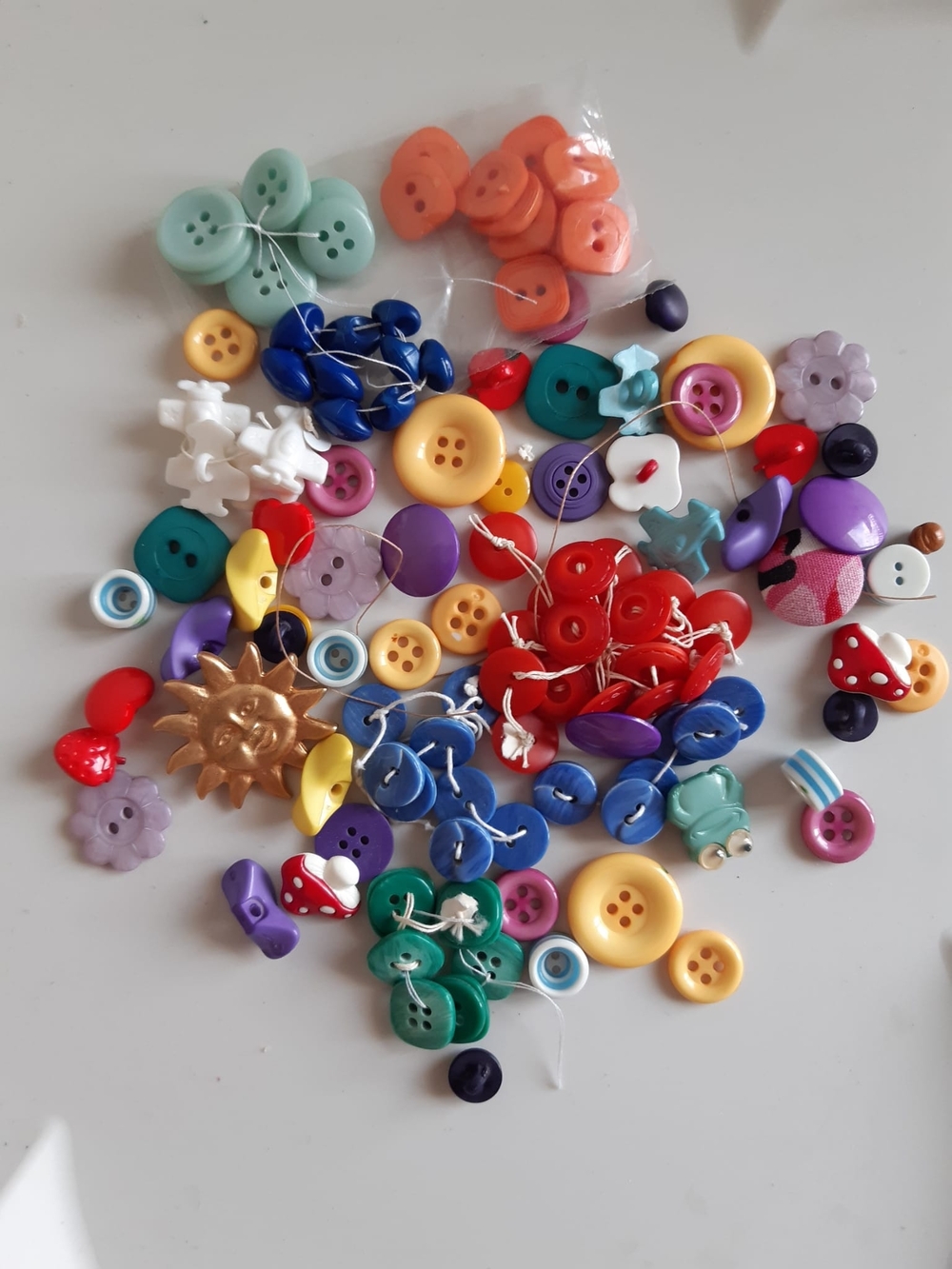 Assorted Colorful Craft Buttons Retro and Vintage